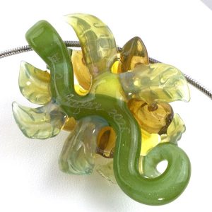 Yellow Botanical Pendant on Omega Wire Chain